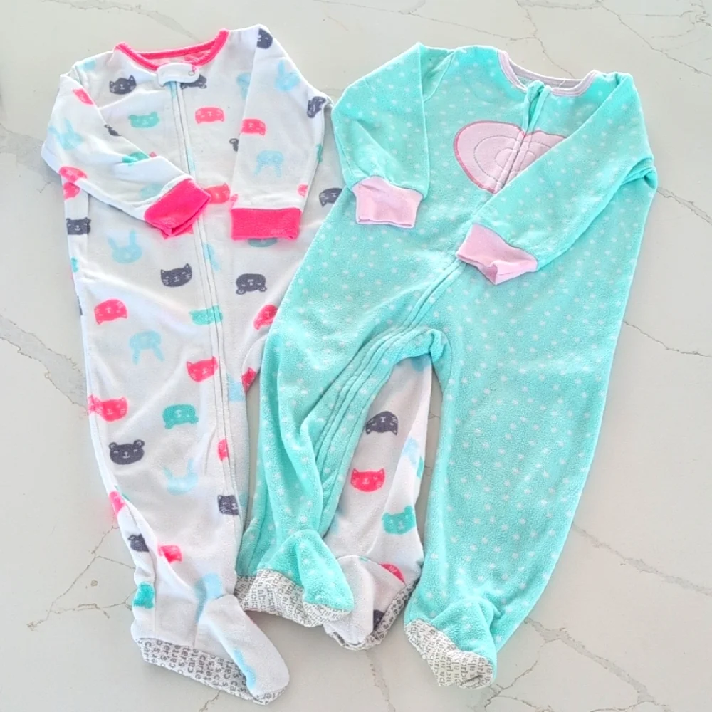 Bundle Fleece Adorable Baby Footed Pajamas Set 2T